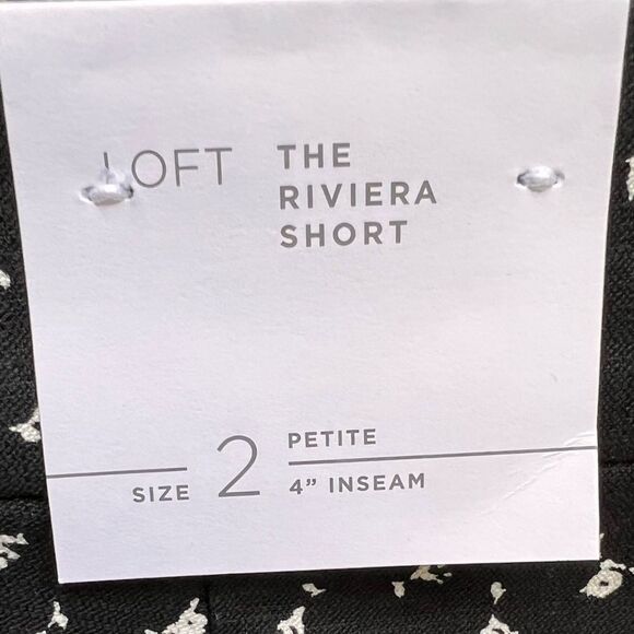 Ann Taylor LOFT Petites Riviera Black & White Shorts in Rose Print. 2P. NEW. - Picture 8 of 11